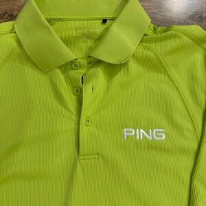 Ping Pullover Mens Large‎ Bright Yellow Zip Threebutton Placket Ribbed